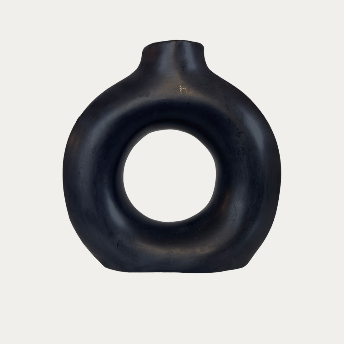 Vase Donut Noir Céramique - Le N°01